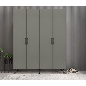 Sedef Portmanto Vestiyer Ayakkabılık Füme 180 Cm Montaj Dahil