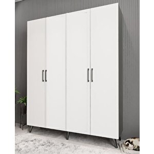 Sedef Portmanto Vestiyer Ayakkabılık Füme Beyaz 180 Cm Montaj Dahil