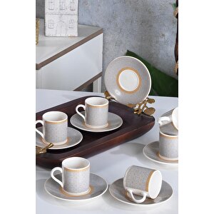 Geo | Porselen Kahve Fincan Takımı 6 Kişilik Türk Kahvesi Expresso Fincanı Seti