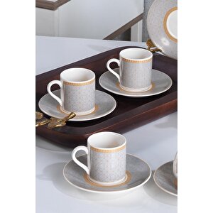 Geo | Porselen Kahve Fincan Takımı 6 Kişilik Türk Kahvesi Expresso Fincanı Seti