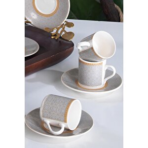 Geo | Porselen Kahve Fincan Takımı 6 Kişilik Türk Kahvesi Expresso Fincanı Seti