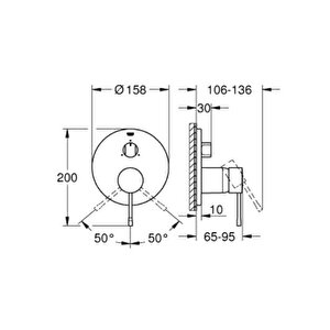 Grohe Essence 3 Yollu Yön Değiştiricili Tek Kollu Banyo Bataryası - 24169al1