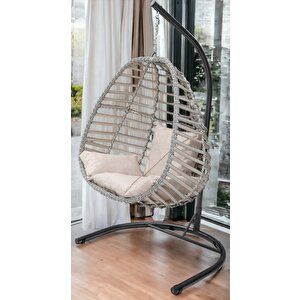 Ti̇re Rattan Salıncaklı Bahçe Oturma Takımı, Kayrak Gri̇