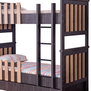 Black Montessori  Ayrılabilir Ranza + 2 Comfort Yatak