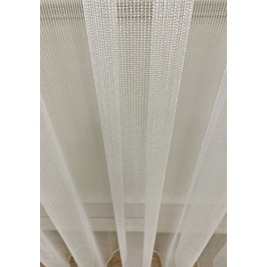 Modern Çizgili 1/2.5 Pile Ekru Tül Perde 250x260 cm
