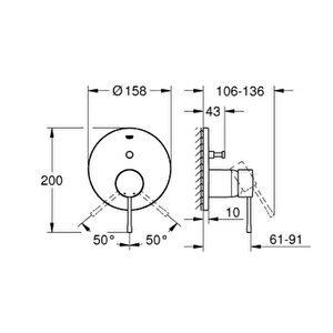 Grohe Essence 2 Yollu Yön Değiştiricili Tek Kollu Banyo Bataryası - 24167da1