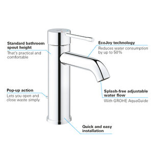 Essence Tek Kumandalı Lavabo Bataryası 1/2 S-boyut - 24171001