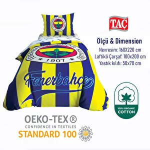 Lisanslı Fenerbahçe Çubuklu Pamuk Tek Kişilik Nevresim Takımı