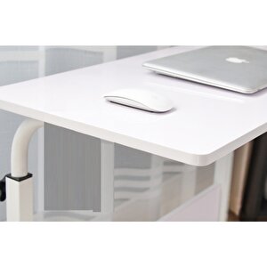 Depolife Akrobat Yan  Sehpa Notebook Laptop Bilgisayar Masası Yükseklik Ayarlı  Beyaz