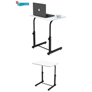Yükseklik Ayarlı Laptop Sehpası Kahvaltı Ders Çalışma Bilgisayar Ofis Yemek Çocuk Masası Metal Ayak