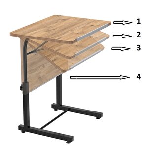 Tekerlekli Notebook Laptop Çalışma Sehpası Eğim Ve Yükseklik Ayarlı Akrobat Ders Yemek Çekyat Masası
