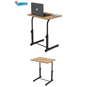 Yükseklik Ayarlı Laptop Sehpası Kahvaltı Ders Çalışma Bilgisayar Ofis Yemek Çocuk Masası Metal Ayak