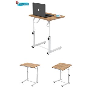 Eğim Yükseklik Ayarlı Laptop Sehpası Kahvaltı Ders Çalışma Bilgisayar Ofis Yemek Masası Metal Ayak