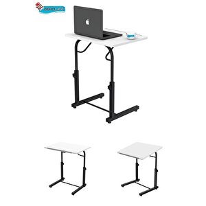 Eğim Yükseklik Ayarlı Laptop Sehpası Kahvaltı Ders Çalışma Bilgisayar Ofis Yemek Masası Metal Ayak