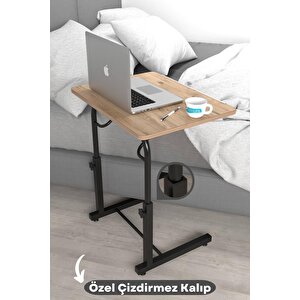 Eğim Yükseklik Ayarlı Laptop Sehpası Kahvaltı Ders Çalışma Bilgisayar Ofis Yemek Masası Metal Ayak