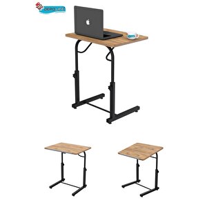 Eğim Yükseklik Ayarlı Laptop Sehpası Kahvaltı Ders Çalışma Bilgisayar Ofis Yemek Masası Metal Ayak