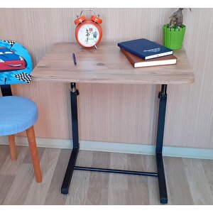 Çocuk Ders Çalışma Notebook Masası Boyu Ayarlanabilir Çekyat Sehpası Ceviz Renk Çocuk Odası 60x44cm
