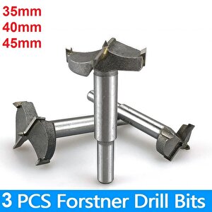Ahşap Delme Panç Seti 35mm 40mm 45mm 3lü Karot Set Matkap freze ucu Tas Menteşe için