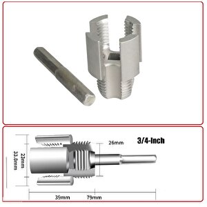 PPRC Pvc Boru Diş açma Aparatı Tamir Onarım Montaj için 3/4" Matkap Adaptörlü Tesisatcı Rayba Klavuz