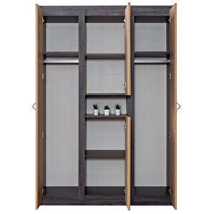 Black Montessori Ayrılabilir Ranza + 3 Kapaklı Dolap + 2 Comfort Yatak