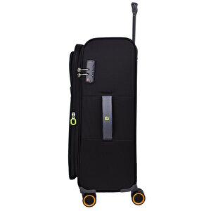 Ultra Light Hafif Lüx Kumaş Büyük Boy Valiz Siyah Pc6000