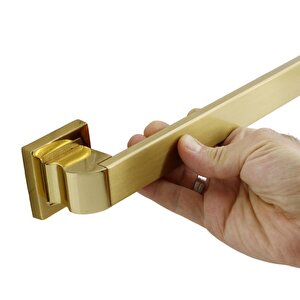 Bersel Sürgülü Kapı Çekme Kolu Tutma Kulpu Kulbu Çelik Dış Kapı Tutamağı Gold Altın 50 Cm