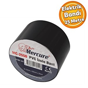 Elektrikçi Bandı Siyah İzole Elektirik Kablo Bant Bandı Pvc 0.13 Mm Kalınlık 50 Mm Geniş 25 Metre