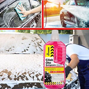 Automix Araba Araç Otomobil Oto Cam Dış İç Temizleme Yıkama Konsantre Cilalı Şampuan Kokulu 1 Lt