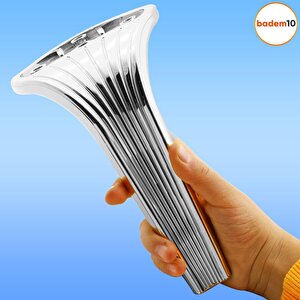 Lotus Lüks Mobilya Kanepe Sehpa Tv Ünitesi Koltuk Ayağı 19 Cm Parlak Krom Baza Ayakları