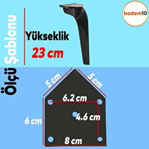 Repla Lüks Mobilya Kanepe Sehpa Tv Ünitesi Koltuk Ayağı 23 Cm Siyah Baza Ayak