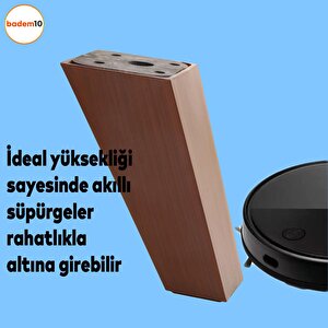 Linden Lüks Mobilya Kanepe Sehpa Tv Ünitesi Koltuk Ayağı 12 Cm Kahverengi Baza Ayak