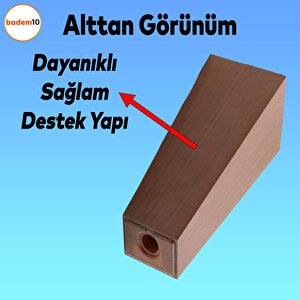 Linden Lüks Mobilya Kanepe Sehpa Tv Ünitesi Koltuk Ayağı 12 Cm Kahverengi Baza Ayak