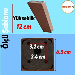 Linden Lüks Mobilya Kanepe Sehpa Tv Ünitesi Koltuk Ayağı 12 Cm Kahverengi Baza Ayak
