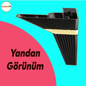 Alcazar Lüks Mobilya Kanepe Sehpa Tv Ünitesi Koltuk Ayağı Baza Ayak Köşe 12 Cm Siyah Altın