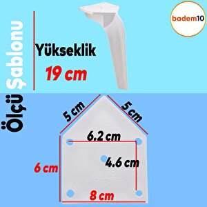 Repla Lüks Mobilya Kanepe Sehpa Tv Ünitesi Koltuk Ayağı 19 Cm Beyaz Baza Ayak
