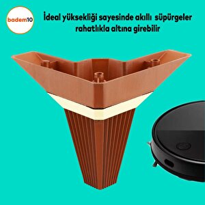 Alcazar Lüks Mobilya Kanepe Sehpa Tv Ünitesi Koltuk Ayağı Baza Ayakları Köşe 12 Cm Ceviz Altın