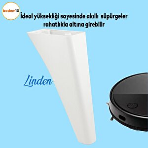 Linden Lüks Mobilya Kanepe Sehpa Tv Ünitesi Koltuk Ayağı 20 Cm Beyaz Baza Ayak