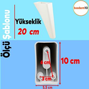 Linden Lüks Mobilya Kanepe Sehpa Tv Ünitesi Koltuk Ayağı 20 Cm Beyaz Baza Ayak