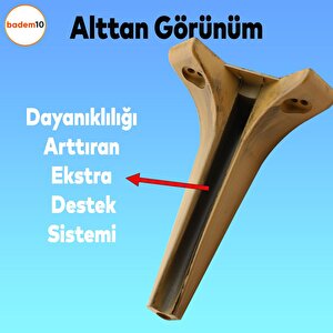 Sedef Lüks Mobilya Kanepe Sehpa Tv Ünitesi Koltuk Ayağı 19 Cm Koyu Kahverengi Baza Ayak