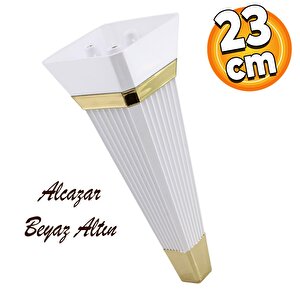 Alcazar Lüks Mobilya Kanepe Sehpa Tv Ünitesi Koltuk Ayağı Baza Ayak 23 Cm Beyaz Altın