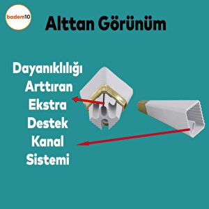 Alcazar Lüks Mobilya Kanepe Sehpa Tv Ünitesi Koltuk Ayağı Baza Ayak 23 Cm Beyaz Altın