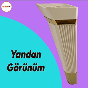 Alcazar Lüks Mobilya Kanepe Sehpa Tv Ünitesi Koltuk Ayağı Baza Ayak 23 Cm Krem Altın