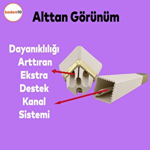 Alcazar Lüks Mobilya Kanepe Sehpa Tv Ünitesi Koltuk Ayağı Baza Ayak 23 Cm Krem Altın