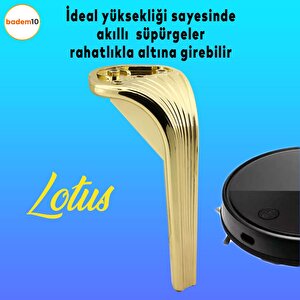 Lotus Lüks Mobilya Kanepe Sehpa Tv Ünitesi Koltuk Ayağı 23 Cm Gold Altın Baza Ayak