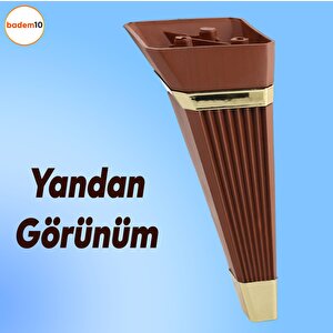 Alcazar Lüks Mobilya Kanepe Sehpa Tv Ünitesi Koltuk Ayağı Baza Ayak 15 Cm Ceviz Altın