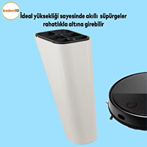 Linden Lüks Mobilya Kanepe Sehpa Tv Ünitesi Koltuk Ayağı 14 Cm Krem Oval Baza Ayak