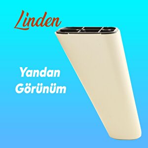 Linden Lüks Mobilya Kanepe Sehpa Tv Ünitesi Koltuk Ayağı 14 Cm Krem Oval Baza Ayak