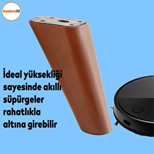 Linden Lüks Mobilya Kanepe Sehpa Tv Ünitesi Koltuk Ayağı 12 Cm Kahverengi Oval Baza Ayak