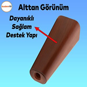 Linden Lüks Mobilya Kanepe Sehpa Tv Ünitesi Koltuk Ayağı 12 Cm Kahverengi Oval Baza Ayak