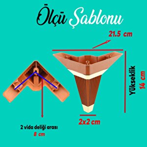 Alcazar Lüks Mobilya Kanepe Sehpa Tv Ünitesi Koltuk Ayağı Baza Ayakları Köşe 14 Cm Ceviz Altın